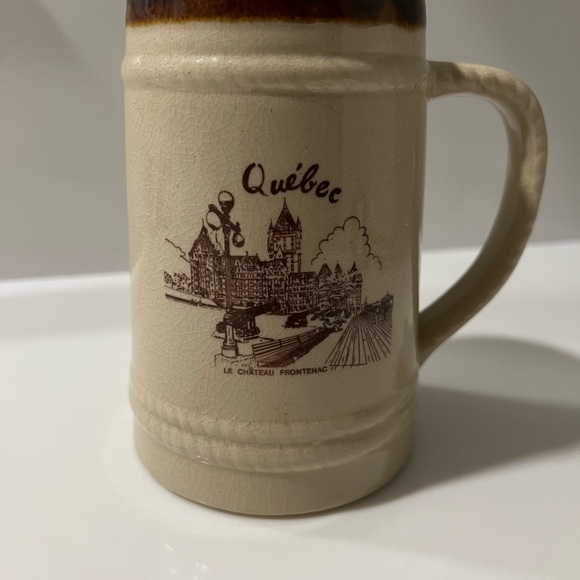 jc ricard inc Other - Brown Québec Ceramic Mug/Beer Stein with Historic City Design